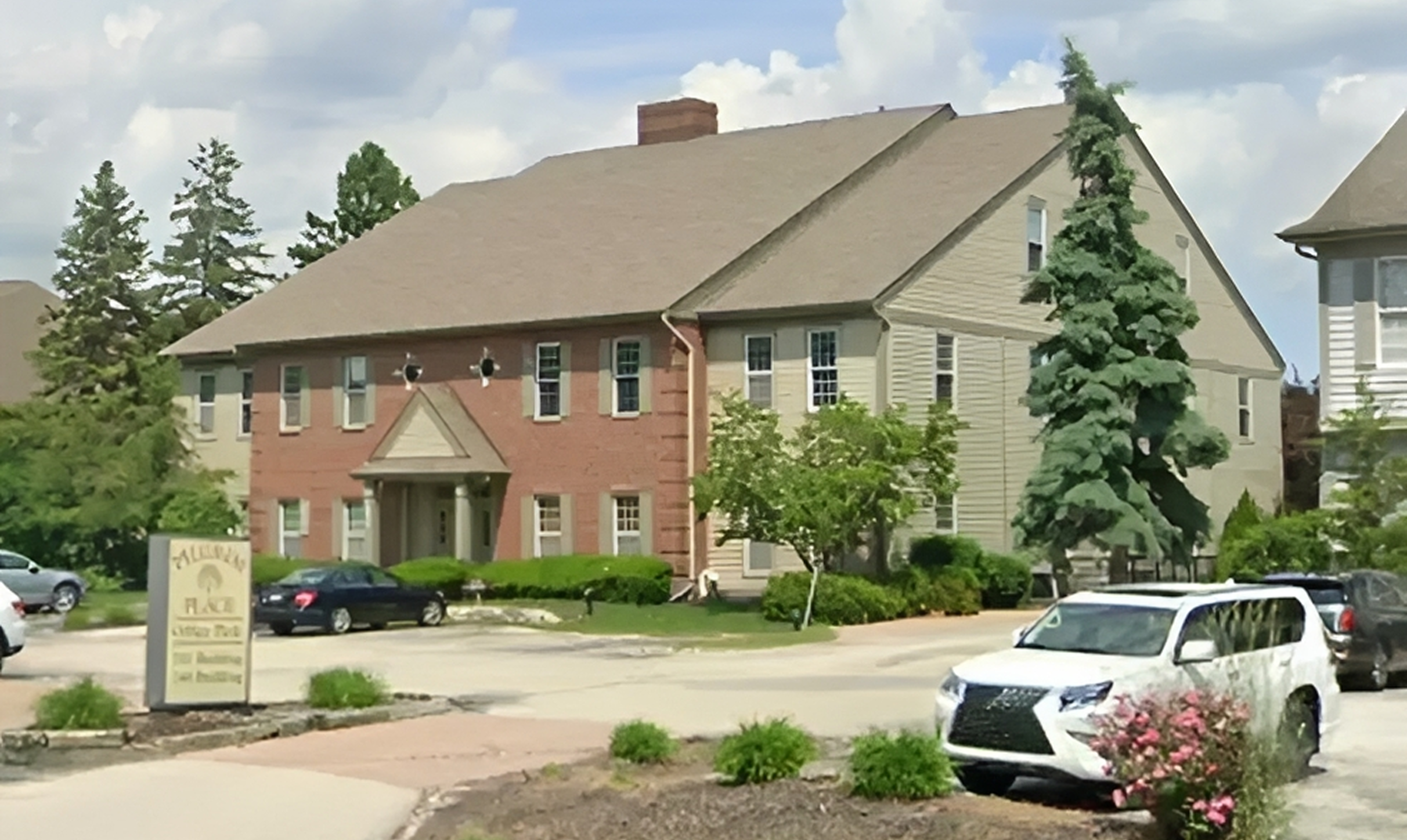 Office building with parking lot