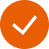 Circular orange check icon